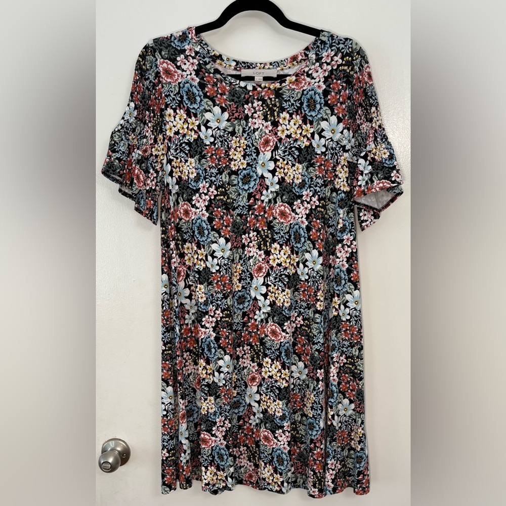 Loft Floral Swing T-shirt Dress